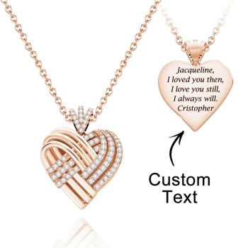 Woven Together Personnalisé Coeur Collier Personnalisé Gravé Pendentif Cadeaux Pour Elle - votrecollierprenomfr