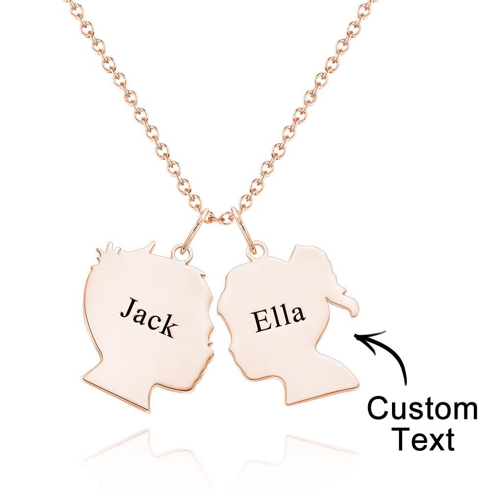 Collier Gravé Personnalisé Silhouette Cadeaux Uniques - votrecollierprenomfr