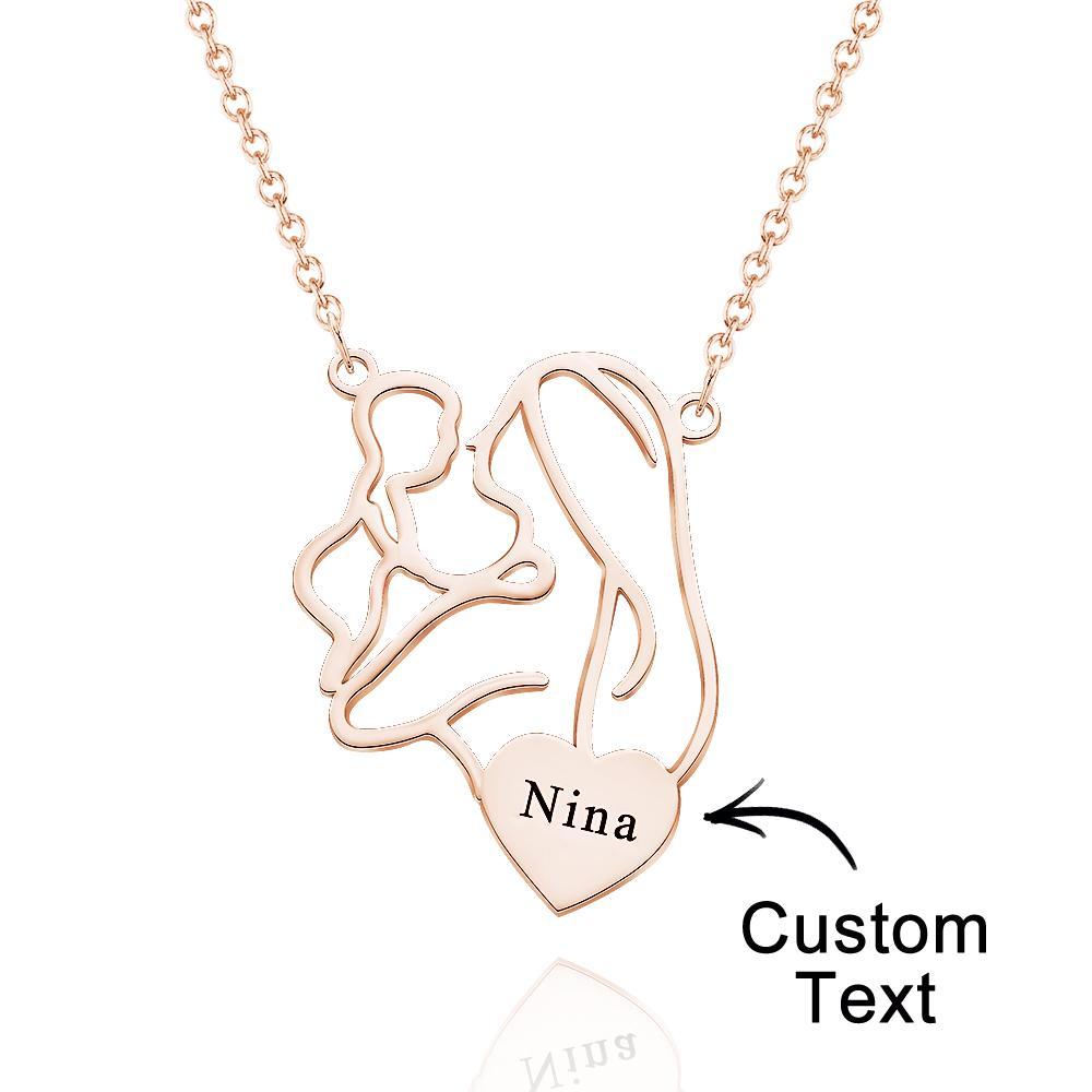 Gravé Maman Bébé Collier Personnalisé Maman Collier Famille Bijoux Cadeaux Pour Mère - votrecollierprenomfr
