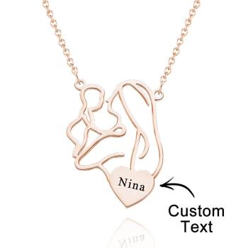 Gravé Maman Bébé Collier Personnalisé Maman Collier Famille Bijoux Cadeaux Pour Mère - votrecollierprenomfr
