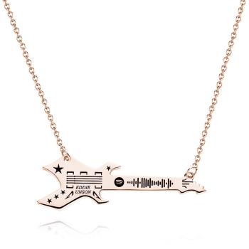 Code Spotify Scannable Collier En Forme De Guitare Gravé Personnalisé Musique Chanson Porte-clés Mémoire Cadeaux - votrecollierprenomfr