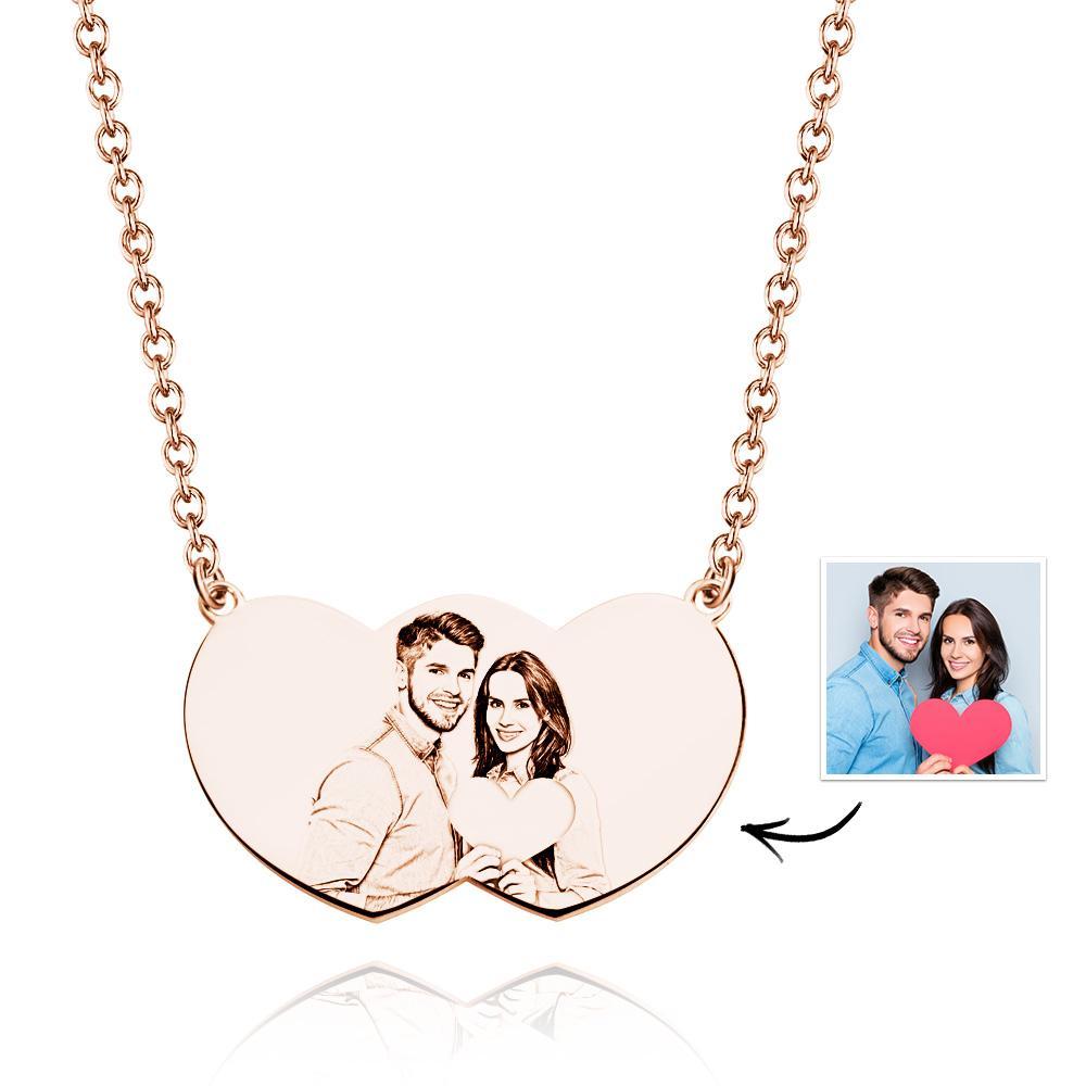 Collier Photo Personnalisé Coeur Proche Couple Romantique Cadeaux - votrecollierprenomfr