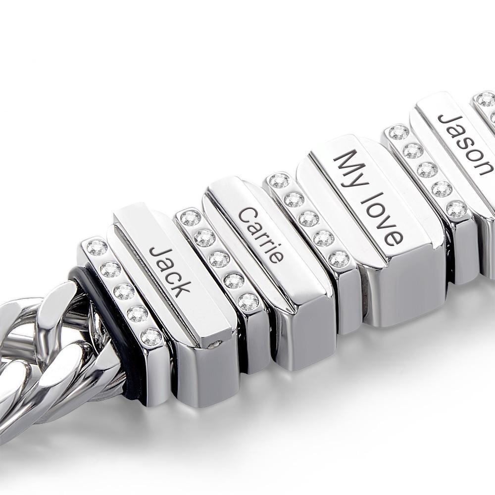 Chaînes En Forme De Serpent Avec Perles Familiales En Diamant Personnalisées Avec Nom De Famille, Offrant Un Cadeau Spécial Pour Couple - votrecollierprenomfr