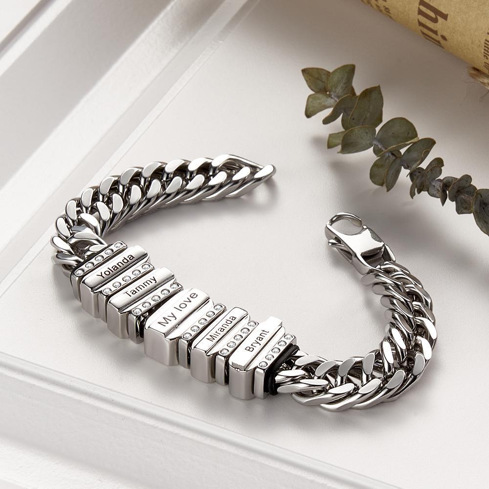 Chaînes En Forme De Serpent Avec Perles Familiales En Diamant Personnalisées Avec Nom De Famille, Offrant Un Cadeau Spécial Pour Couple - votrecollierprenomfr