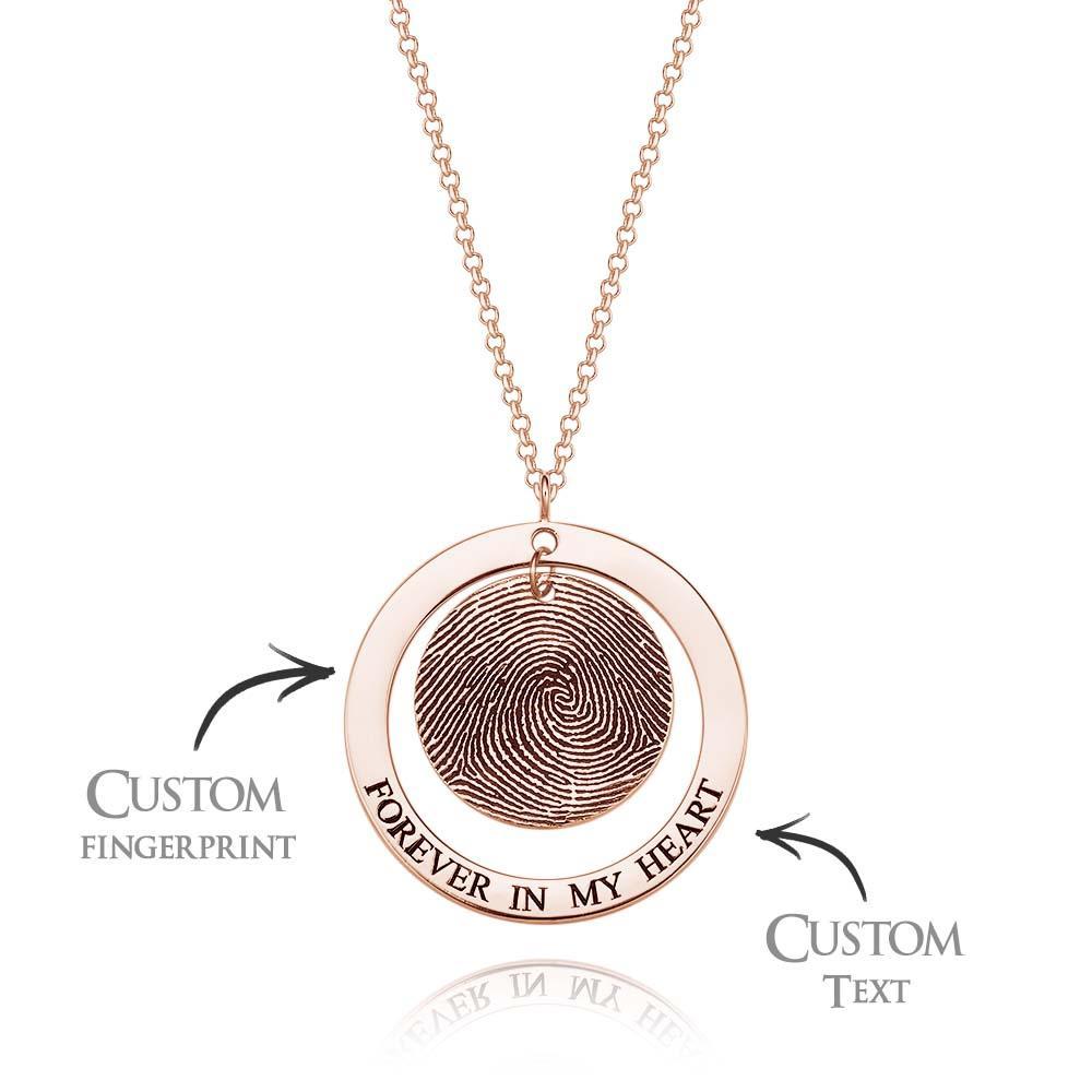 Collier Personnalisé À Empreintes Digitales, Texte Personnalisé, Bijoux À Empreintes Digitales, Cadeaux Souvenirs - votrecollierprenomfr