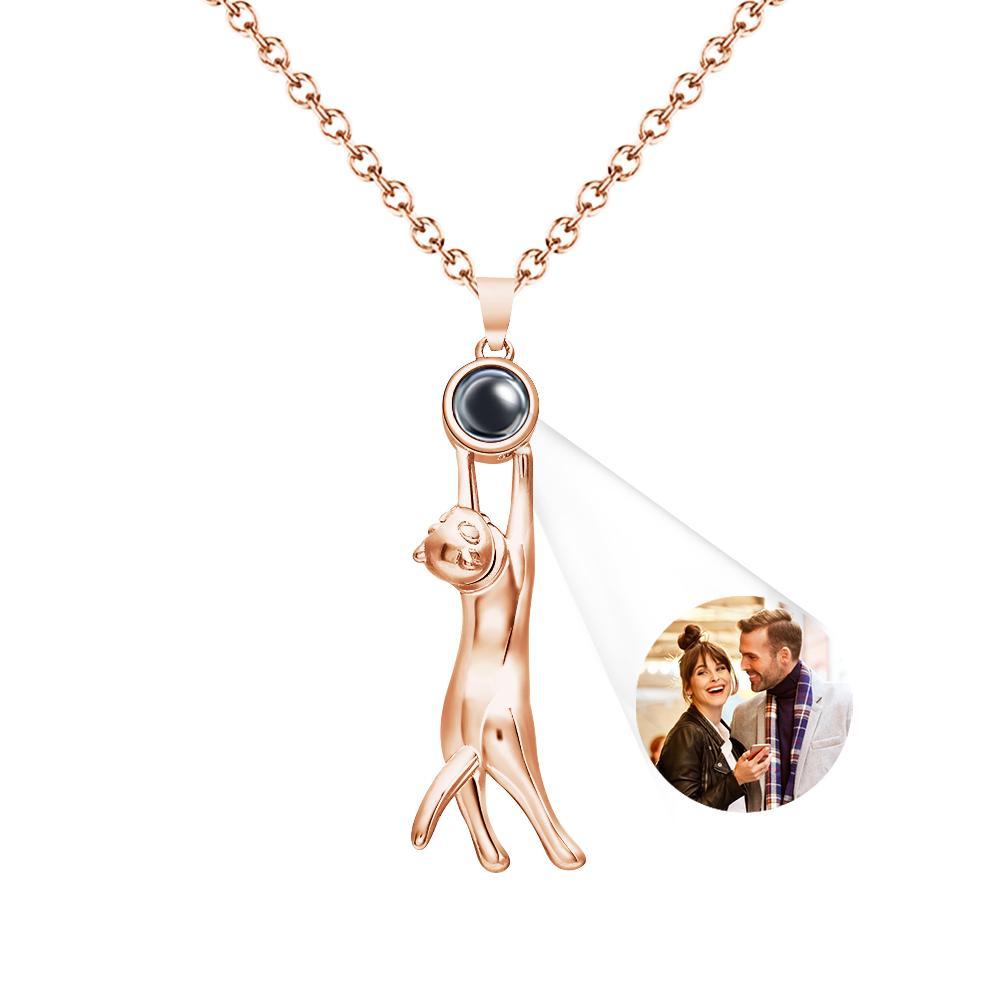 Collier De Projection Personnalisé Cadeau De Chat Cuate Pour Elle - votrecollierprenomfr