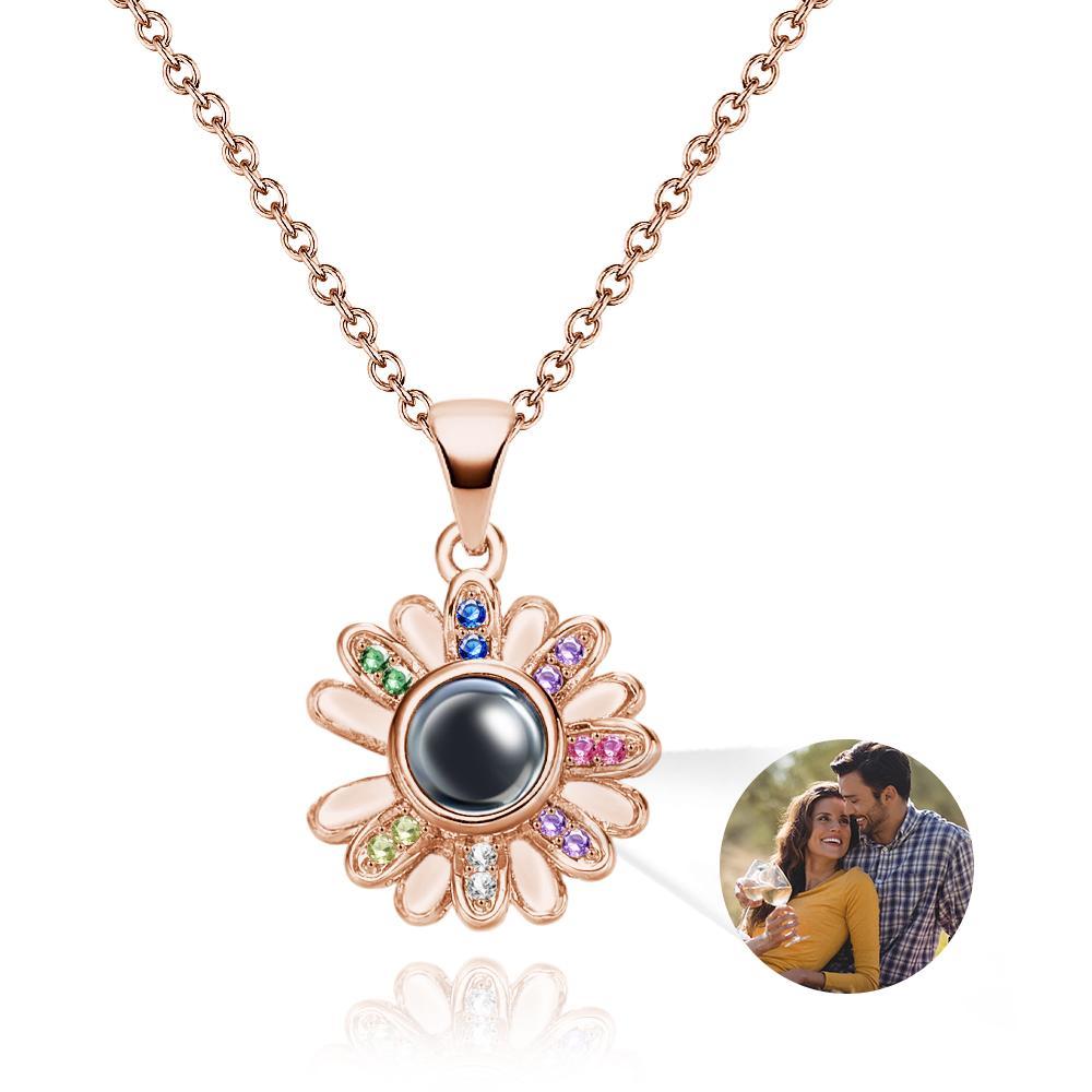 Collier De Projection Personnalisé Marguerite Colorée, Beau Cadeau - votrecollierprenomfr