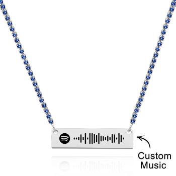 Collier À Code Spotify Scannable, Chaîne De Tennis, Cadeau À La Mode - votrecollierprenomfr