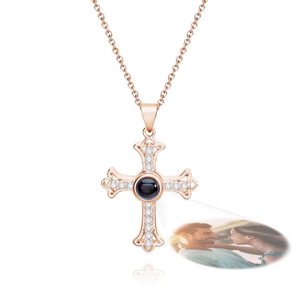Collier De Projection Personnalisé Croix De Diamant Cadeau De Mode - votrecollierprenomfr