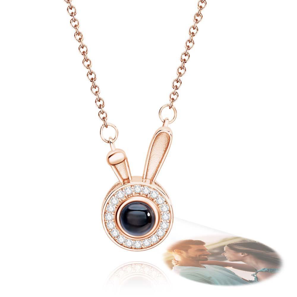 Collier De Projection Personnalisé Lapin Cadeau Simple Pour Elle - votrecollierprenomfr