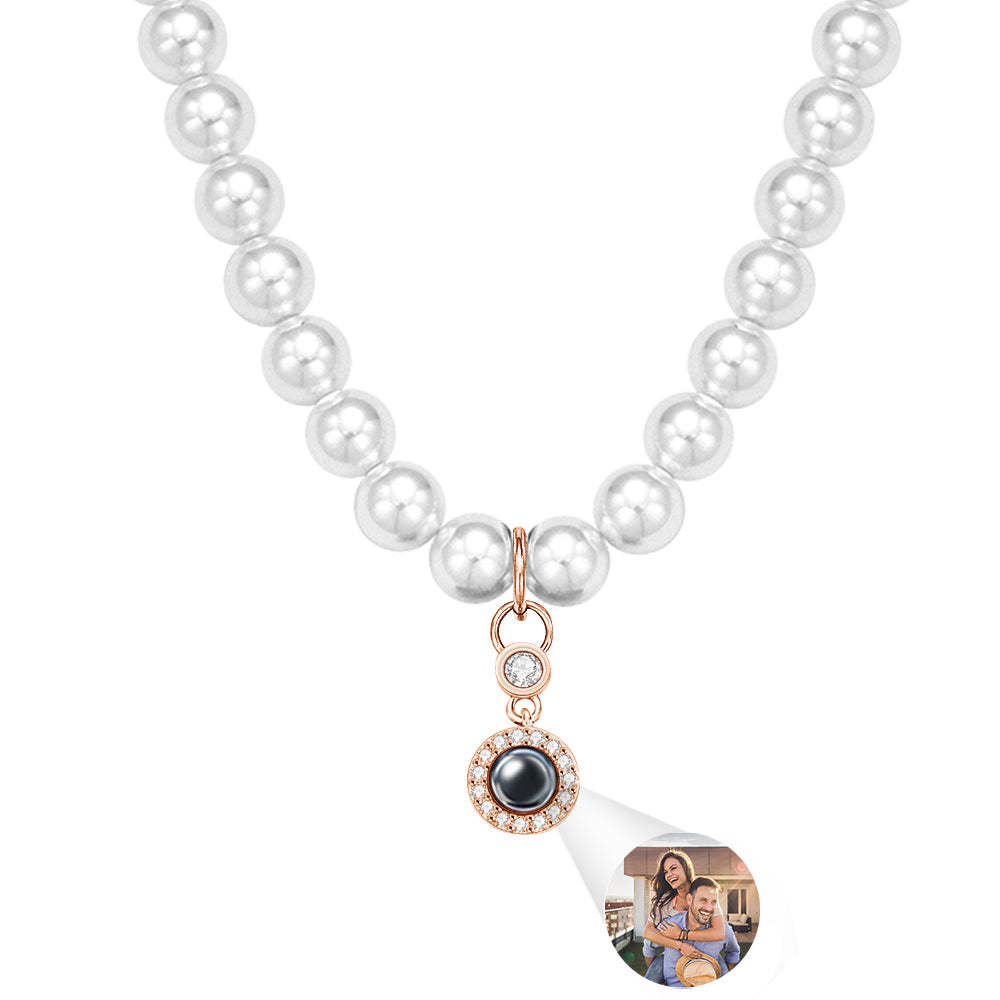 Collier De Projection Personnalisé, Cadeau Romantique De Balançoire De Perles - votrecollierprenomfr