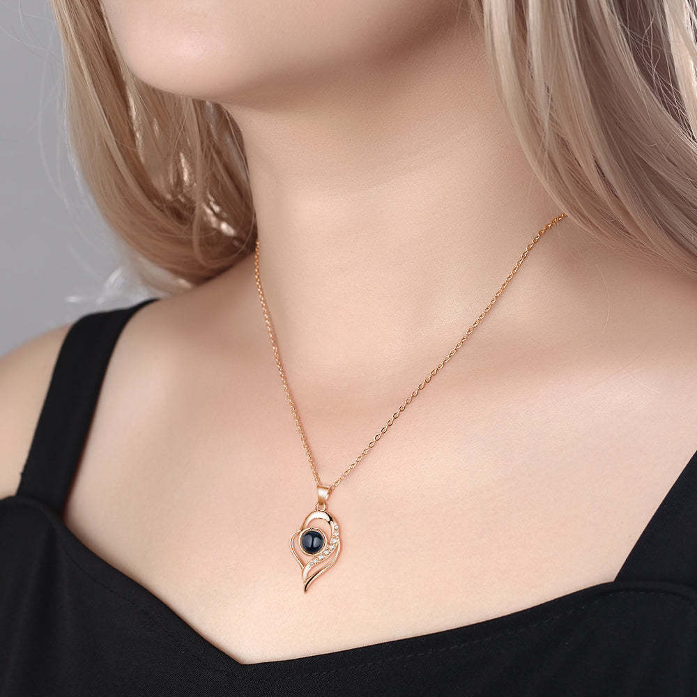 Collier De Projection Personnalisé Collier Photo Élégant Cadeau Pour Les Couples - votrecollierprenomfr