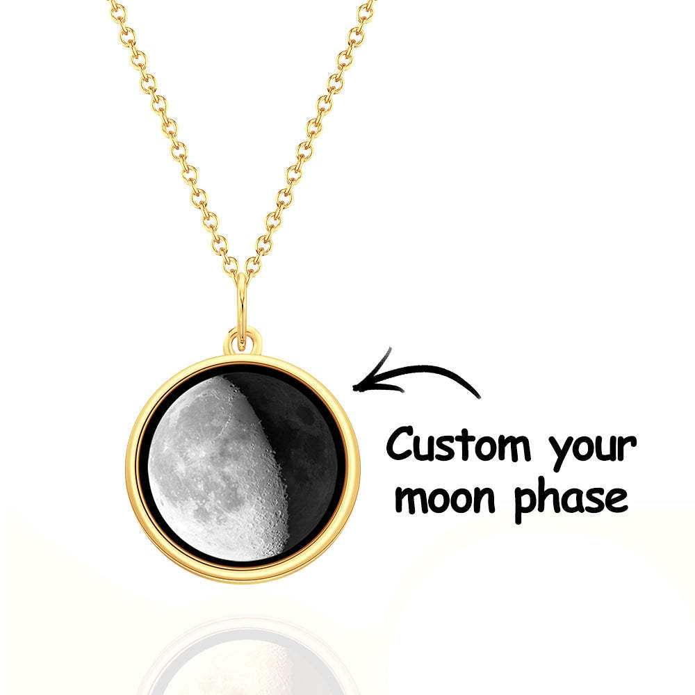 Collier De Phase De Lune Personnalisé Collier De Lune De Naissance Personnalisé Cadeau Pour Elle - votrecollierprenomfr