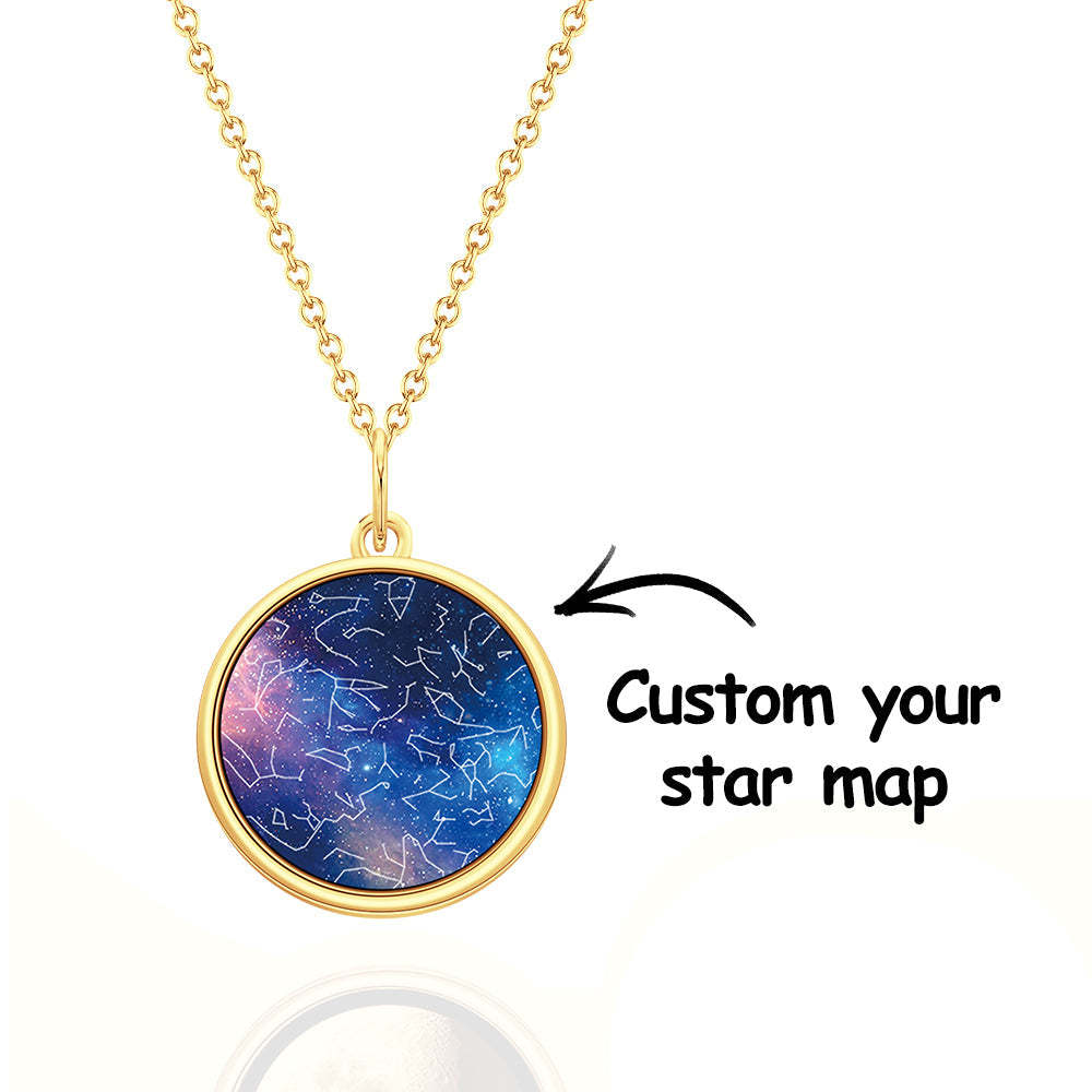 Collier Carte Étoile Personnalisé Collier Carte Constellation Personnalisé Cadeau Pour Elle - votrecollierprenomfr