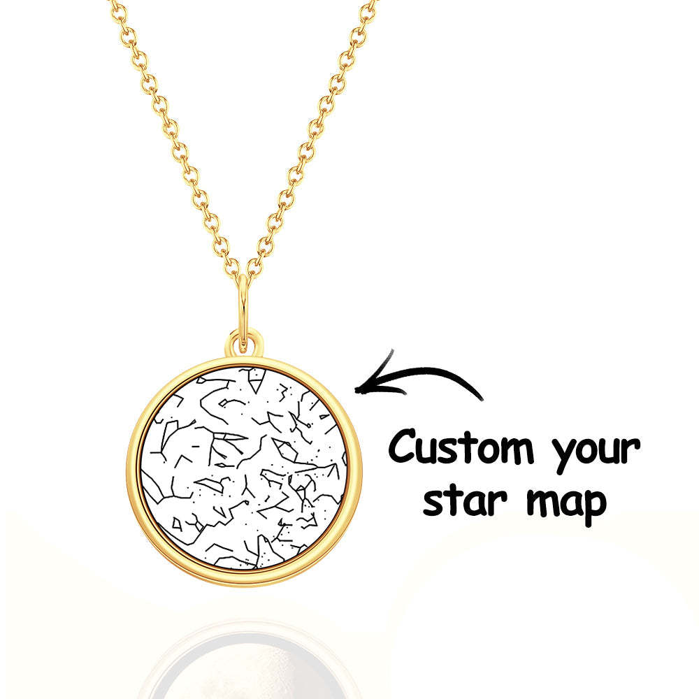 Collier Carte Étoile Personnalisé Collier Carte Constellation Personnalisé Cadeau Pour Elle - votrecollierprenomfr