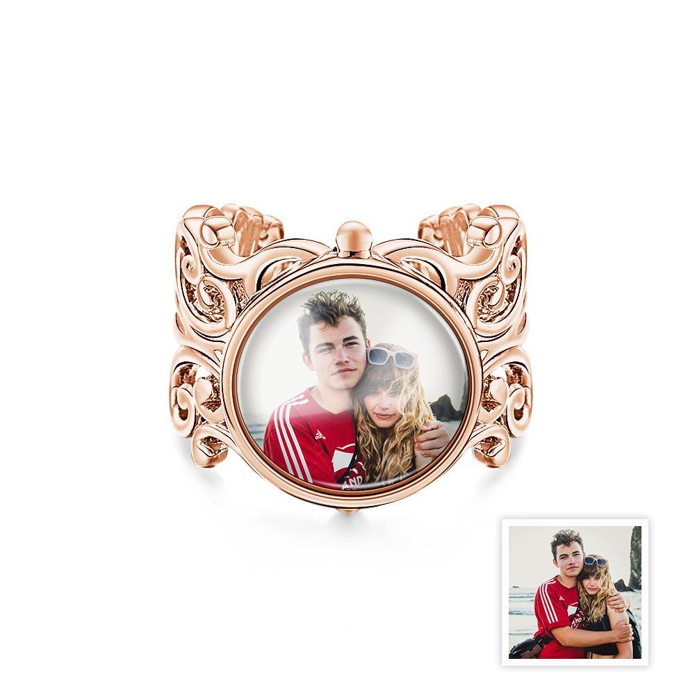 Bague Photo Personnalisée En Métal Rétro, Cadeau Classique - votrecollierprenomfr