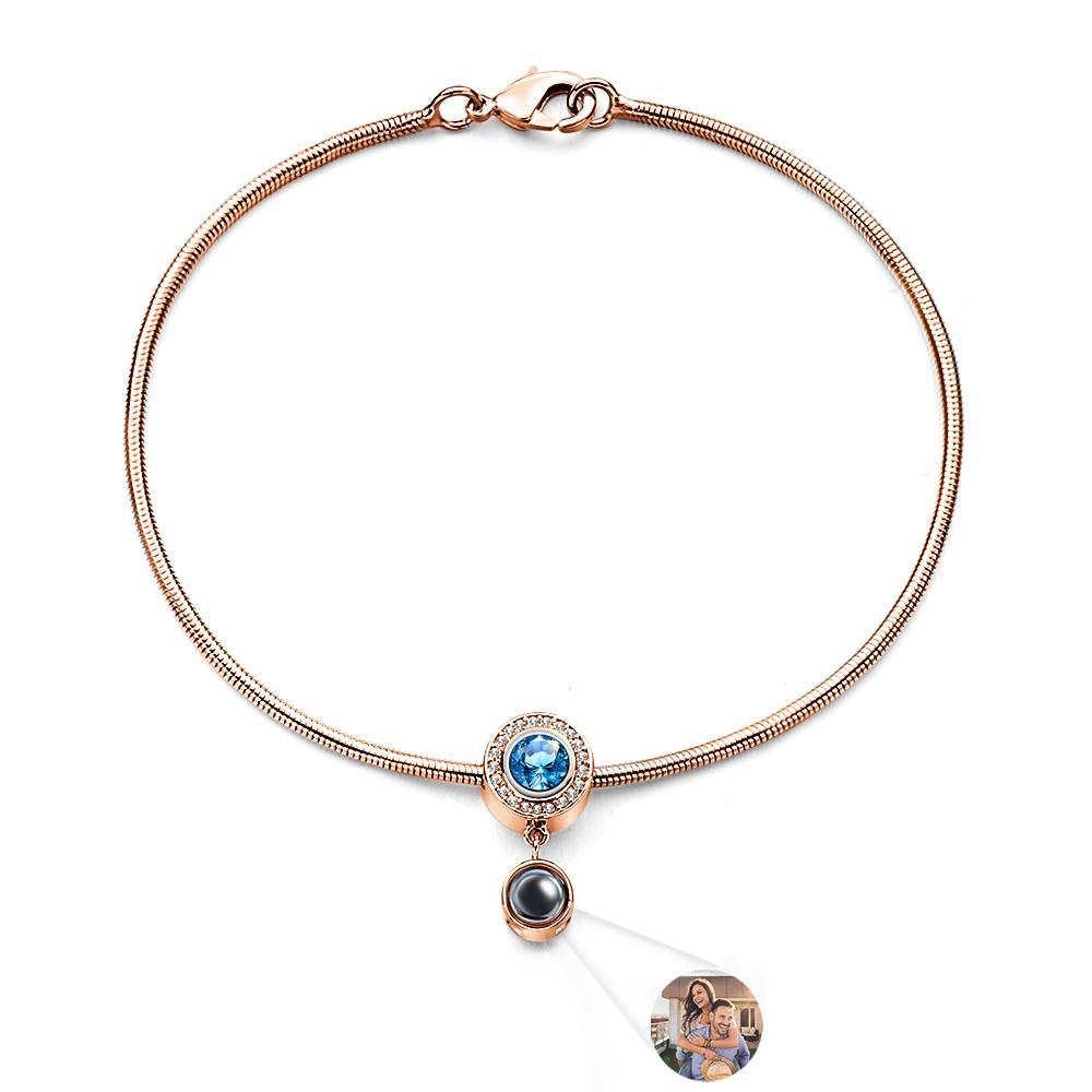 Bracelet De Projection Personnalisé Pierre De Naissance Cadeau Unique Pour Elle - votrecollierprenomfr