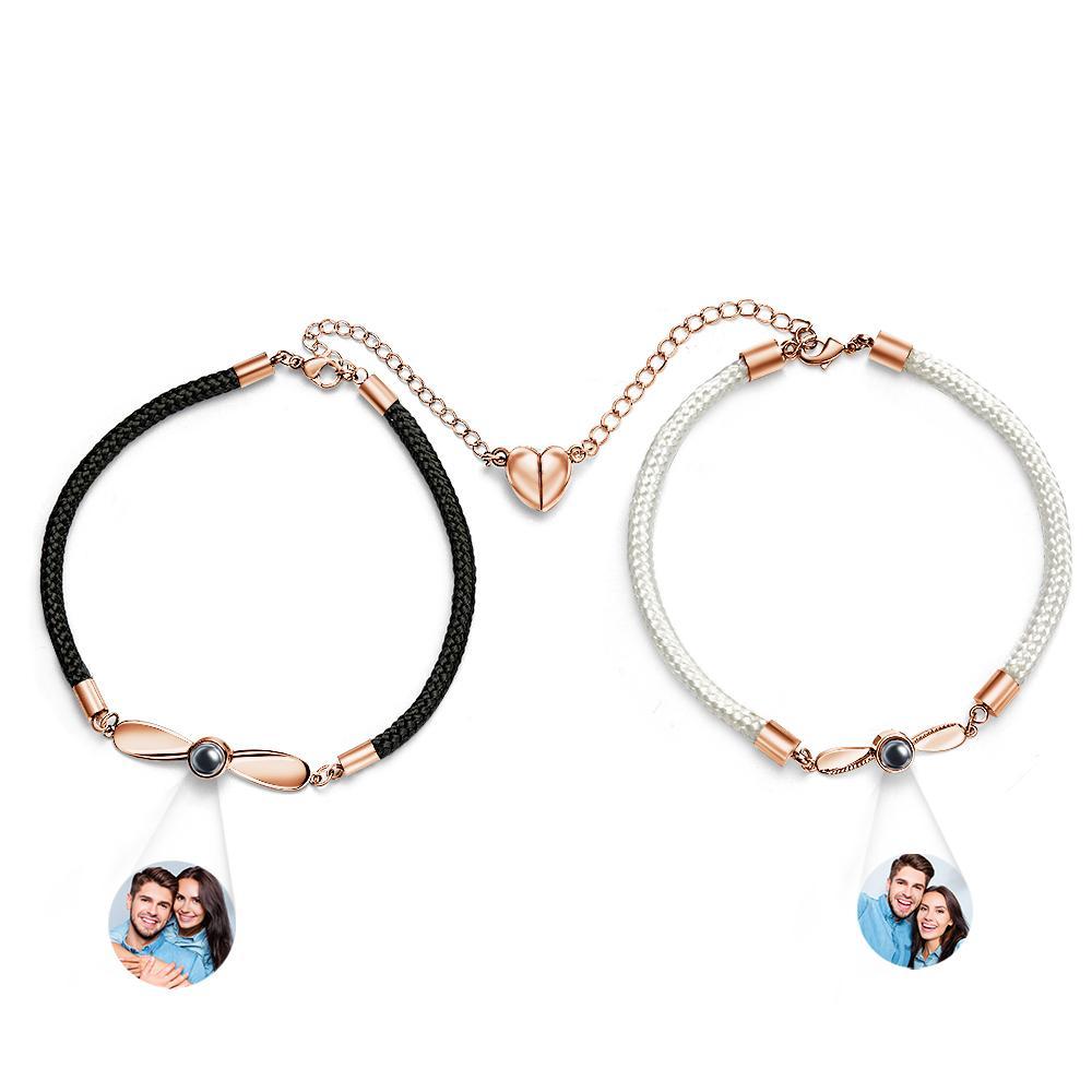 Bracelets Assortis Personnalisés Pour Couples, Bracelets De Projection De Photos, Cadeaux De Saint-valentin - votrecollierprenomfr