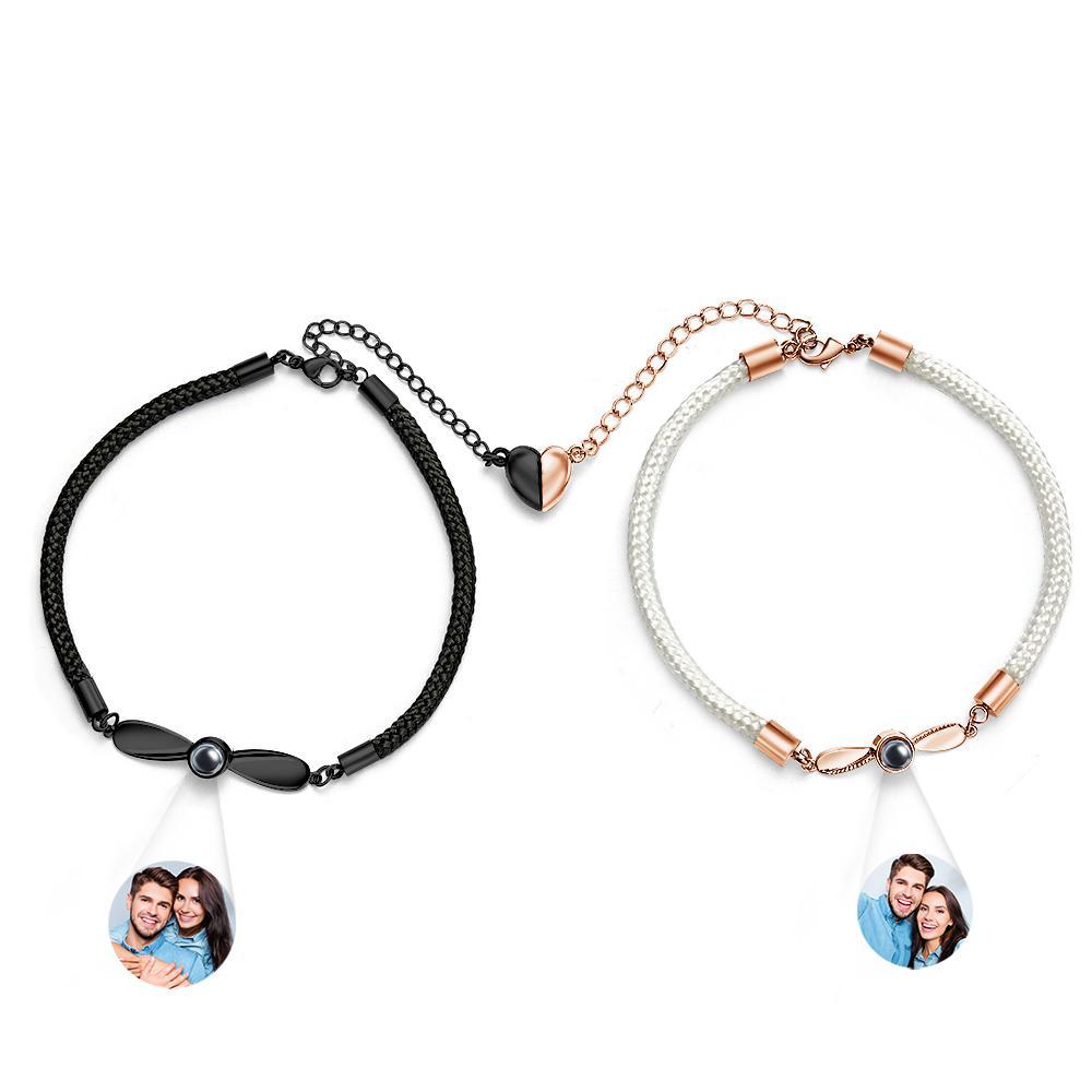 Bracelets Assortis Personnalisés Pour Couples, Bracelets De Projection De Photos, Cadeaux De Saint-valentin - votrecollierprenomfr