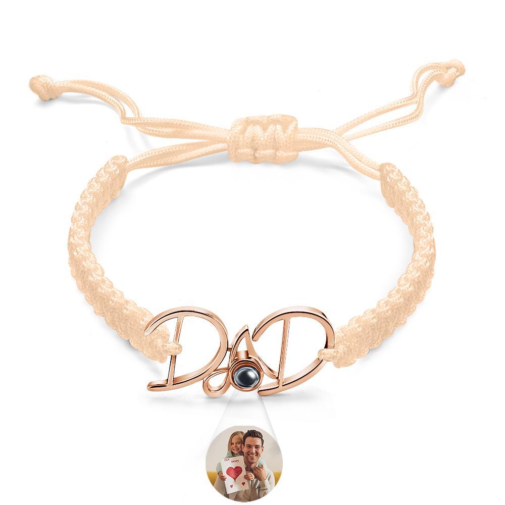 Cadeau De Tissage De Bracelet De Projection Personnalisé Pour Papa - votrecollierprenomfr