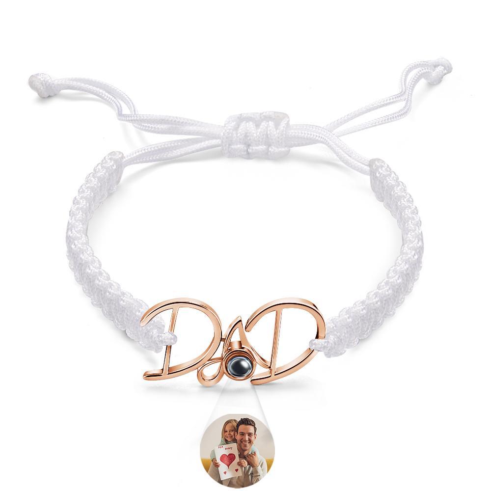 Cadeau De Tissage De Bracelet De Projection Personnalisé Pour Papa - votrecollierprenomfr