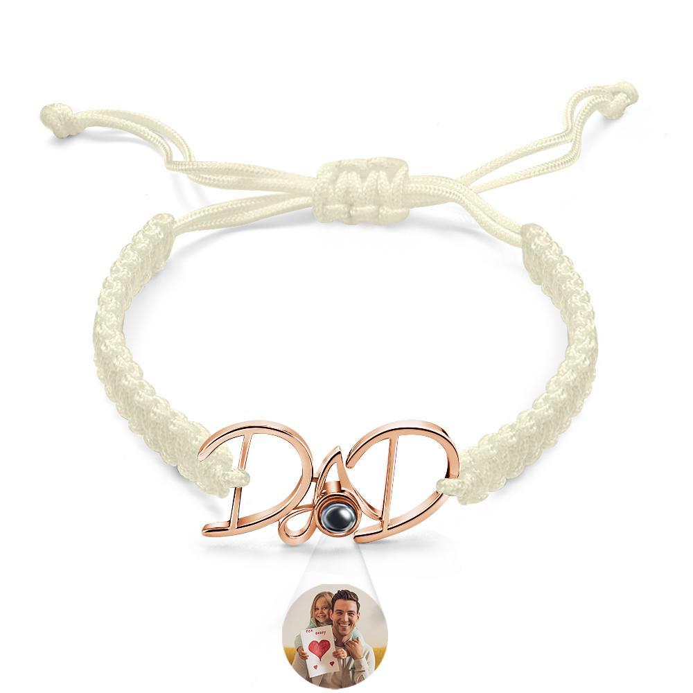 Cadeau De Tissage De Bracelet De Projection Personnalisé Pour Papa - votrecollierprenomfr