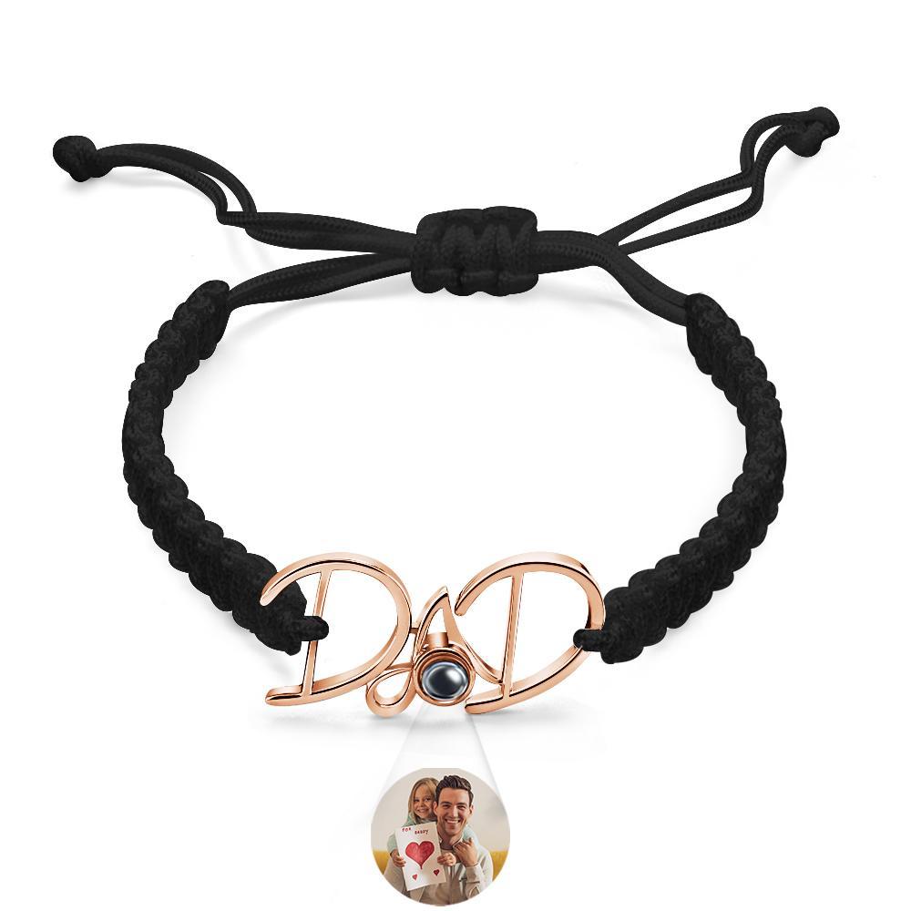 Cadeau De Tissage De Bracelet De Projection Personnalisé Pour Papa - votrecollierprenomfr