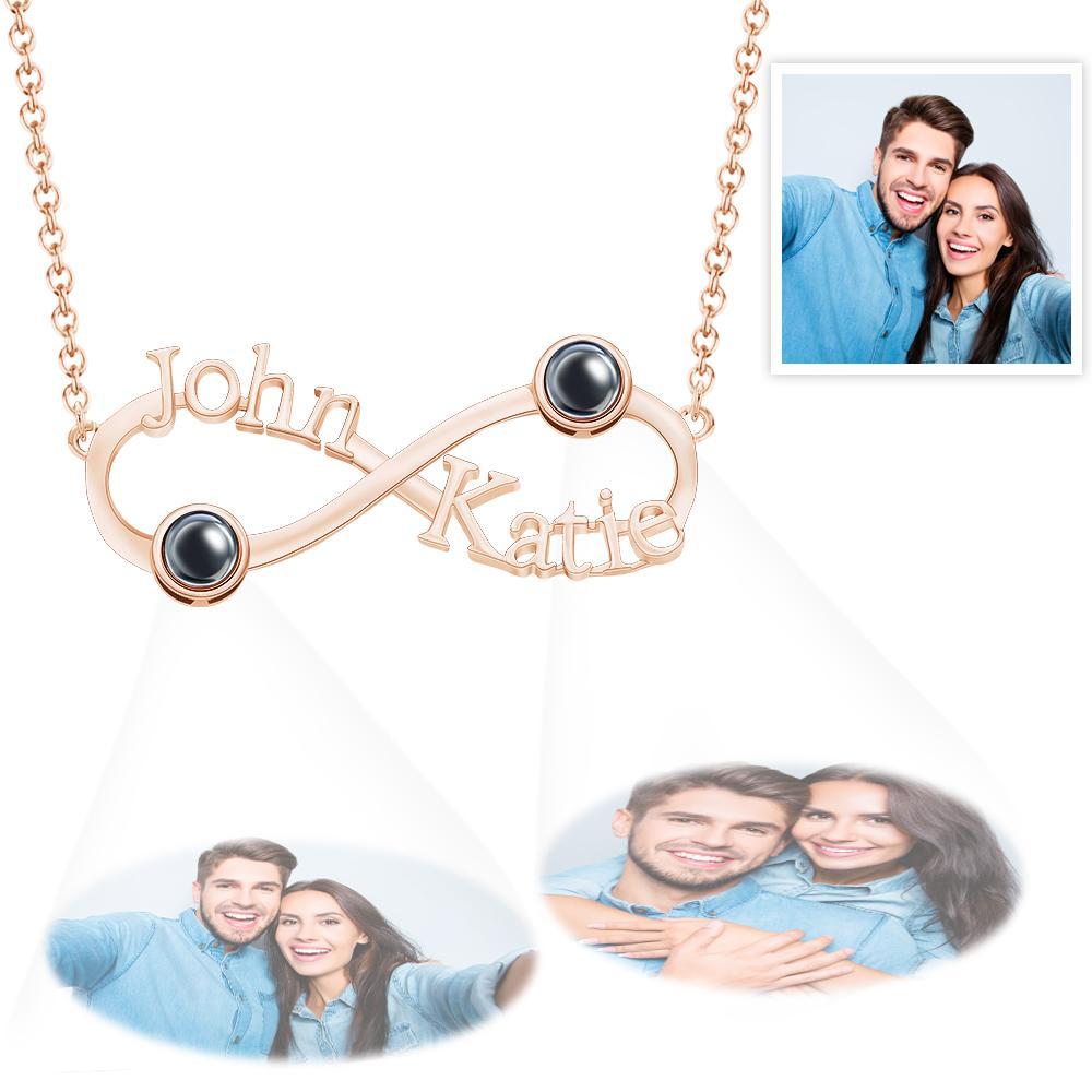 Collier De Projection Gravé Personnalisé Symbole De L'infini Commémorer Les Cadeaux - votrecollierprenomfr
