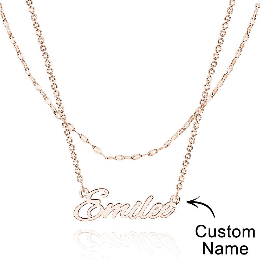 Collier Personnalisé En Couches, Collier Avec Nom Personnalisé, Cadeaux D'anniversaire Pour Elle - votrecollierprenomfr