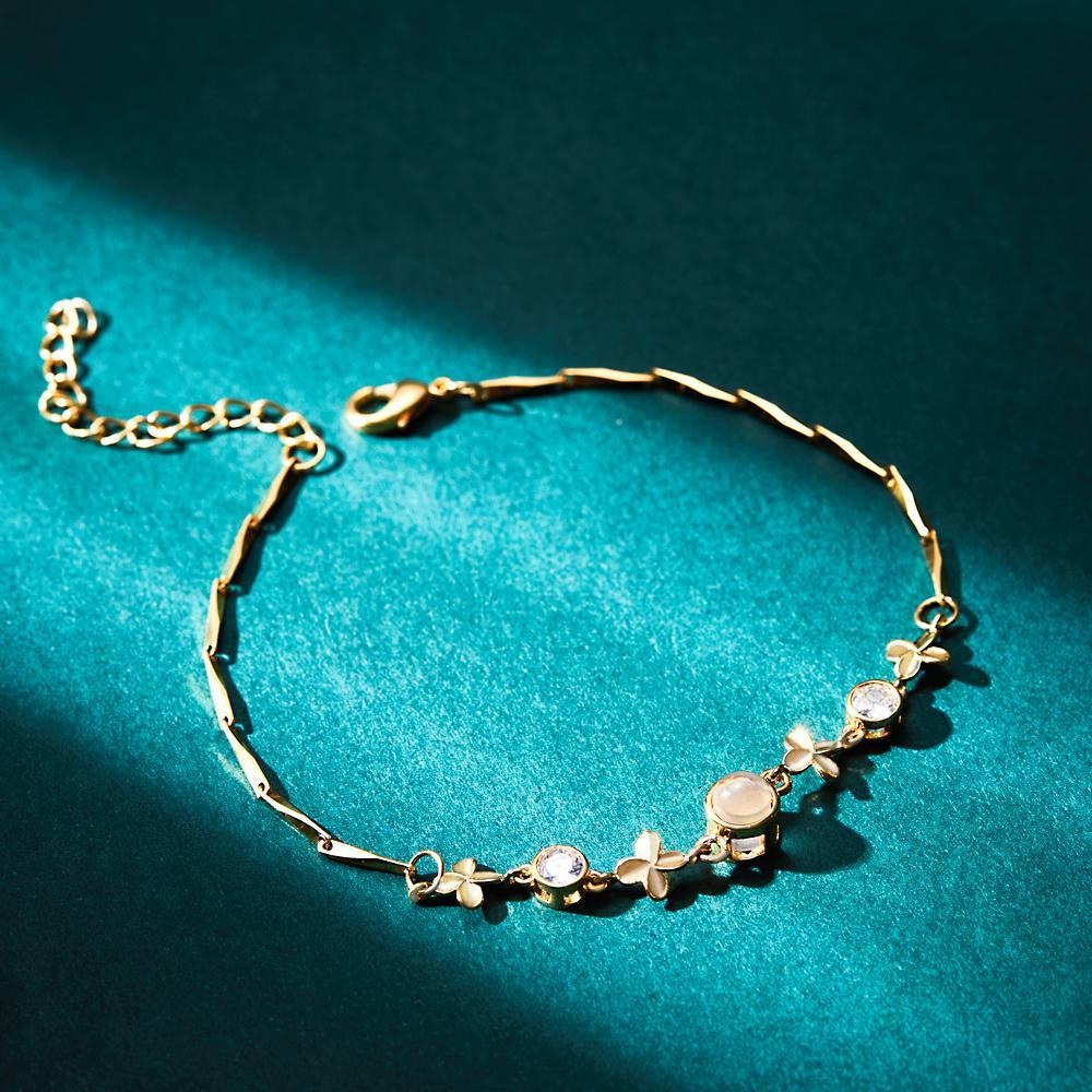 Bracelet De Projection De Photo Personnalisé Bracelet De Projection De Trèfle À Quatre Feuilles Cadeau Pour Femme - votrecollierprenomfr