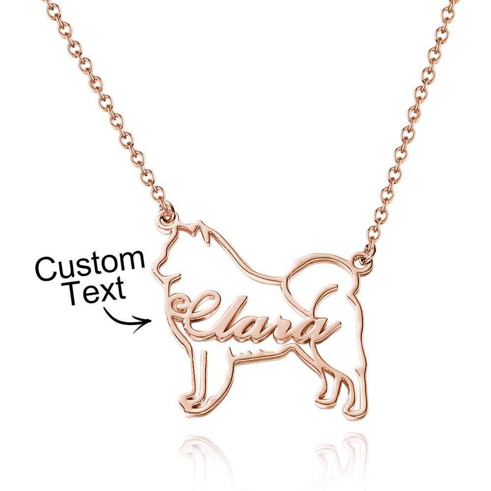 Collier Personnalisé Avec Nom De Contour De Chien, Cadeaux Commémoratifs Créatifs Pour Les Amoureux Des Chiens - votrecollierprenomfr