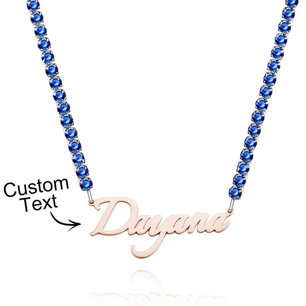 Collier Avec Nom Personnalisé, Chaîne De Tennis, Cadeau À La Mode - votrecollierprenomfr