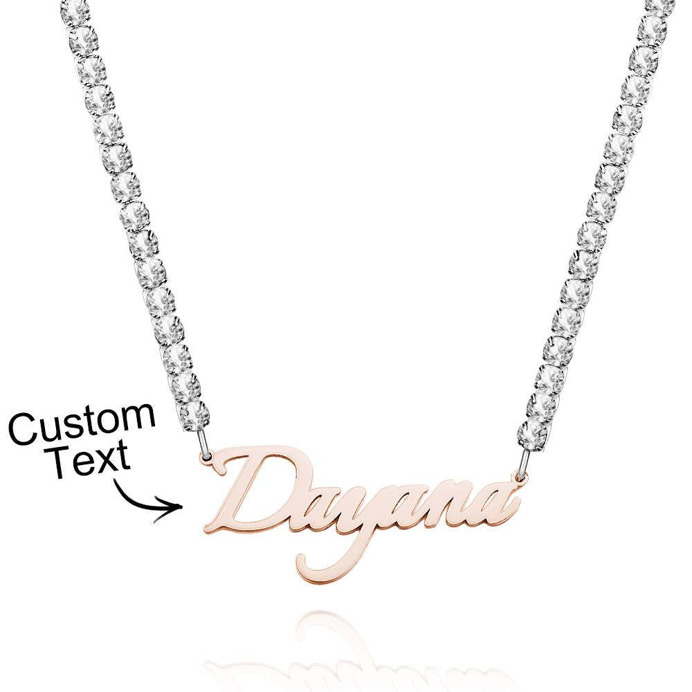 Collier Avec Nom Personnalisé, Chaîne De Tennis, Cadeau À La Mode - votrecollierprenomfr