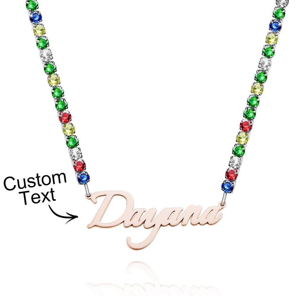 Collier Avec Nom Personnalisé, Chaîne De Tennis, Cadeau À La Mode - votrecollierprenomfr