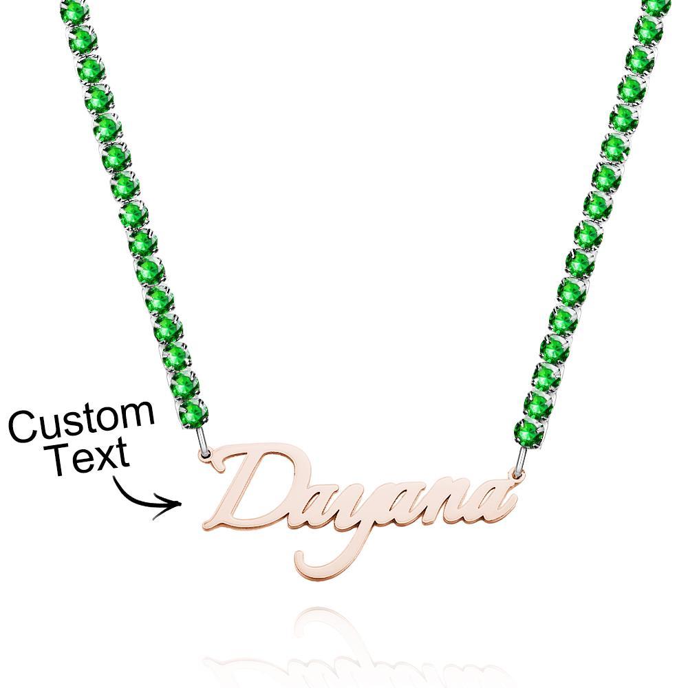 Collier Avec Nom Personnalisé, Chaîne De Tennis, Cadeau À La Mode - votrecollierprenomfr