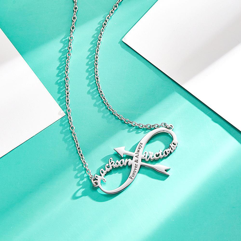 Collier Gravé Personnalisé Nom Infini Pendentif Collier Cadeau D'anniversaire - votrecollierprenomfr