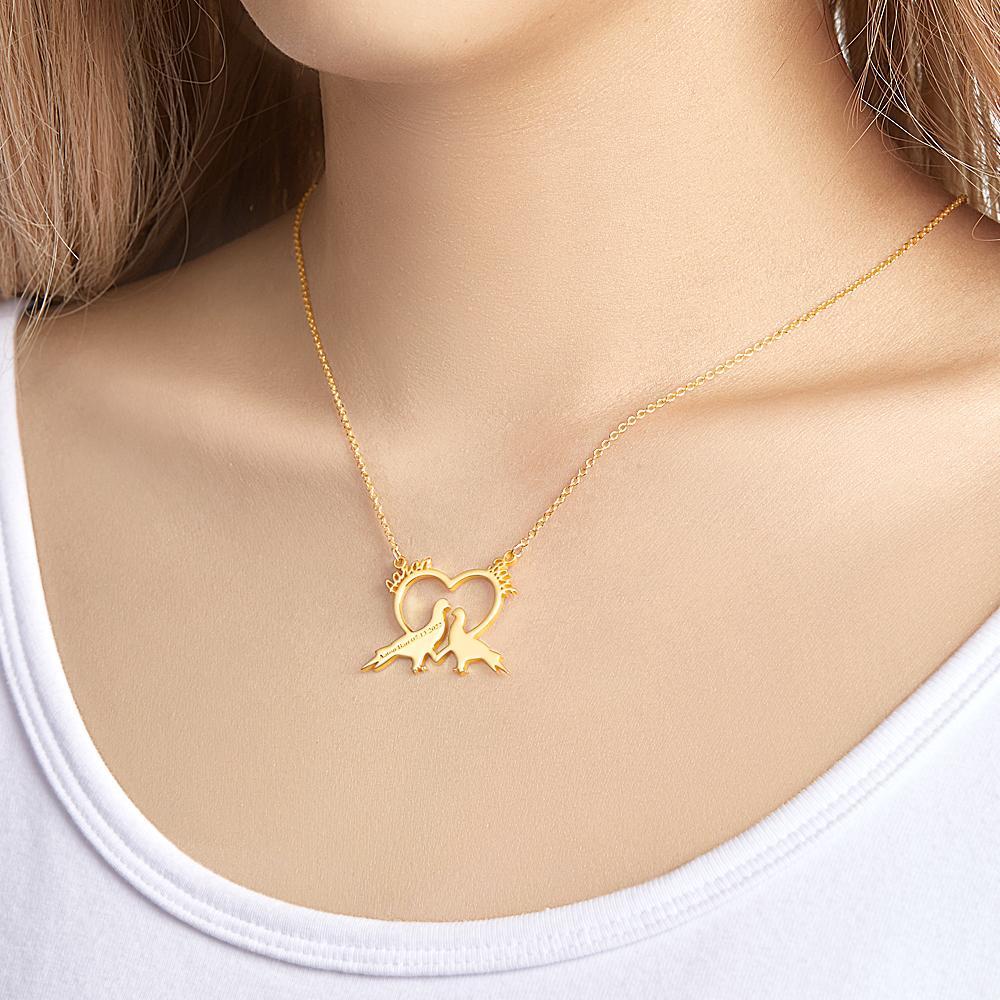 Collier Gravé Personnalisé Nom Personnalisé Romantique Inséparables Couple Cadeaux - votrecollierprenomfr