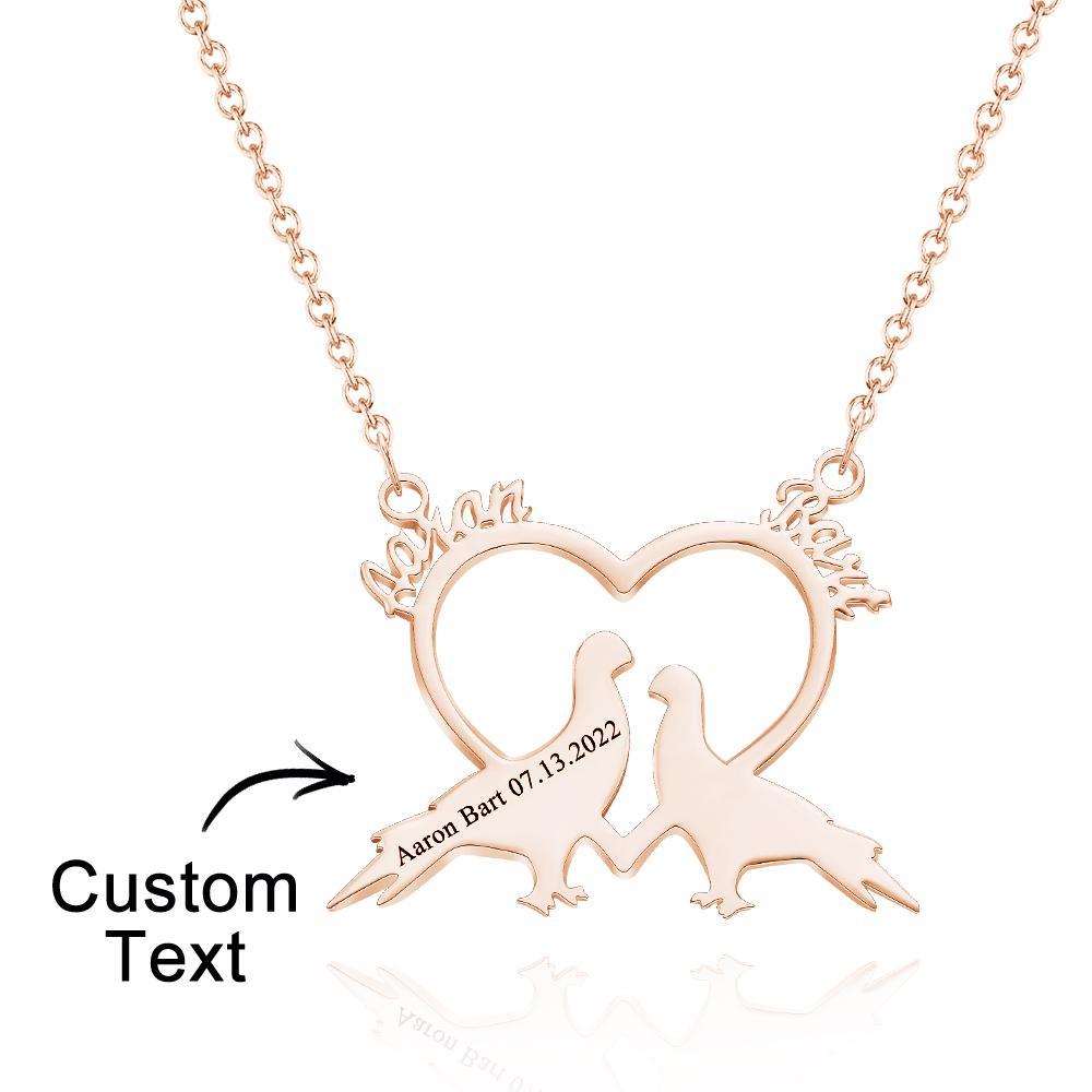 Collier Gravé Personnalisé Nom Personnalisé Romantique Inséparables Couple Cadeaux - votrecollierprenomfr