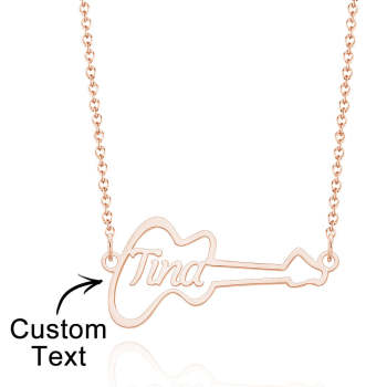 Collier De Nom En Forme De Guitare Personnalisé Punk Choker Pour Mélomane - votrecollierprenomfr