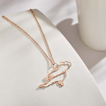 Collier Personnalisé D'image De Contour De Silhouette De Chien Avec Le Cadeau Commémoratif Personnalisé De Collier De Photo D'animal Familier De Nom - votrecollierprenomfr