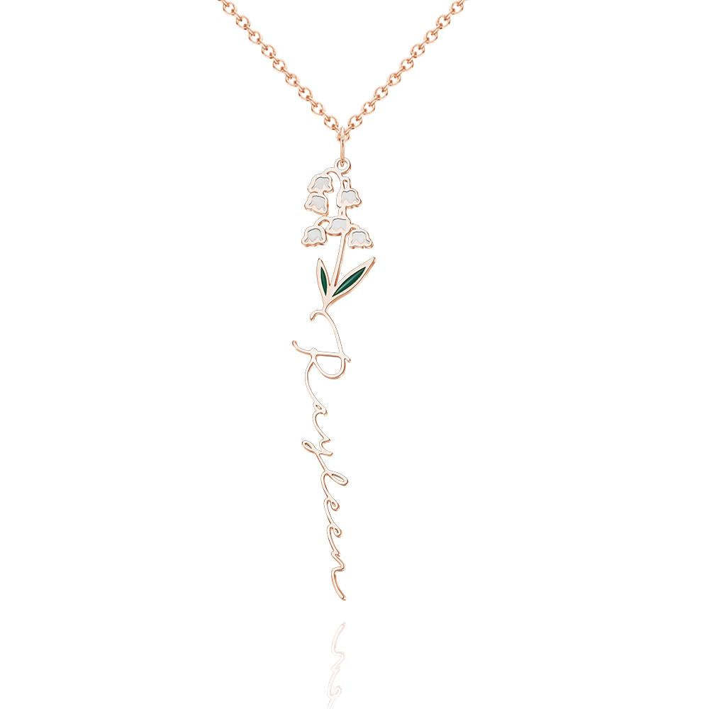 Nom Personnalisé Mois De Naissance Collier De Fleurs Colorées Pendentif Fleuri Délicat Bijoux Cadeaux D'anniversaire - votrecollierprenomfr