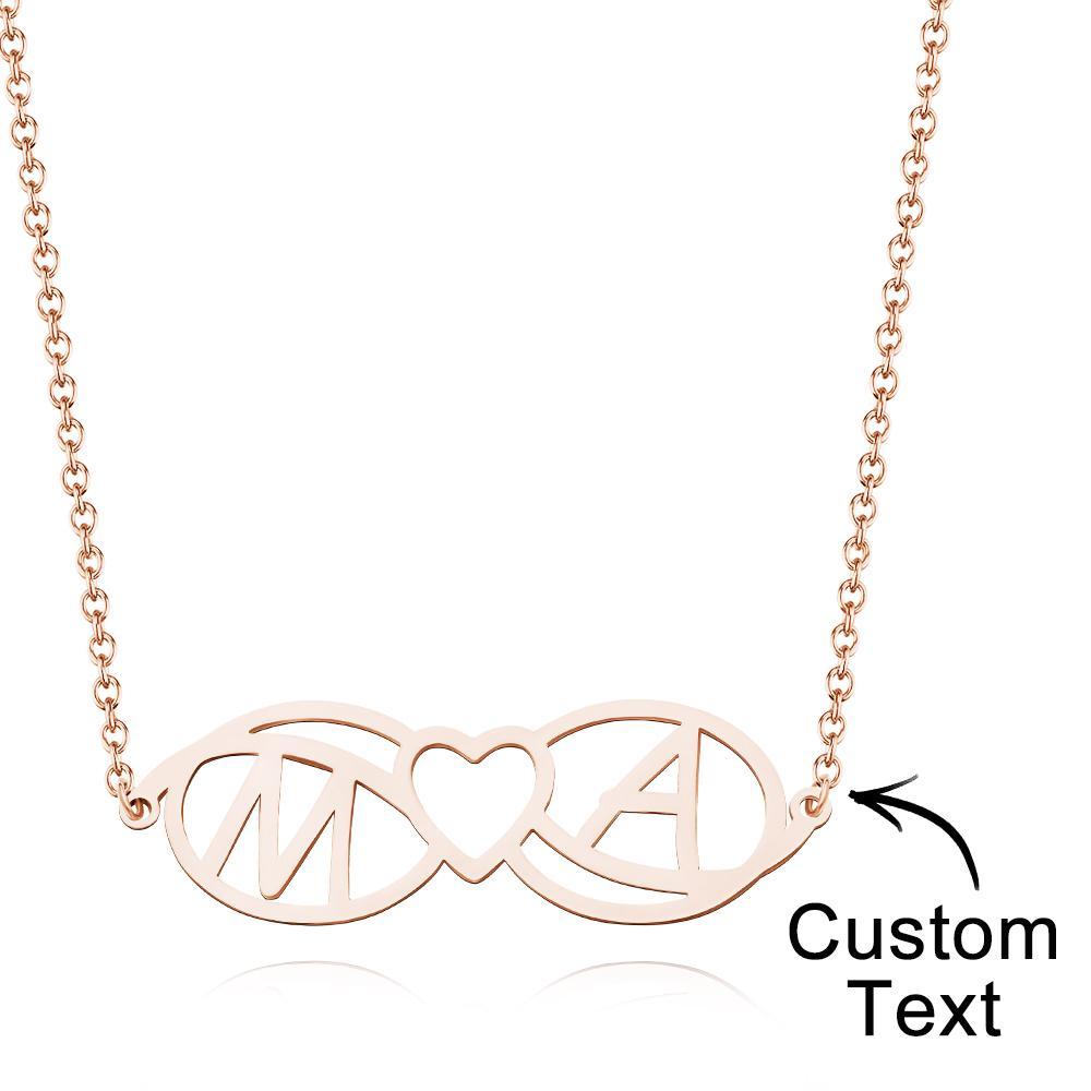 Amour Nom Collier Personnalisé Amour Coeur Infini Initiales Collier Cadeau Pour Elle - votrecollierprenomfr