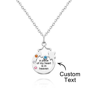 Collier De Pierre De Naissance Gravé Personnalisé, Cadeaux Créatifs À Double Couche - votrecollierprenomfr