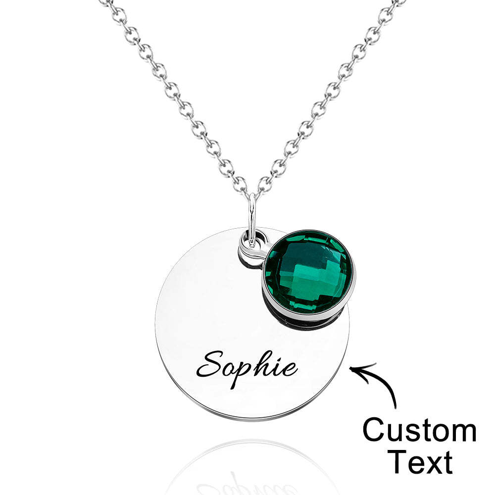Collier De Pierre De Naissance Gravé Personnalisé, Cadeaux Romantiques Pour Petite Amie - votrecollierprenomfr