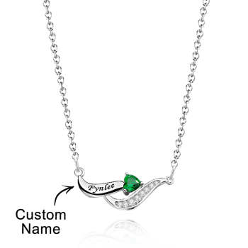 Collier Charmant À Graver Avec Des Cadeaux De Pierre De Naissance En Forme De Cœur Pour Elle - votrecollierprenomfr