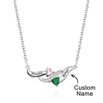 Collier Charmant À Graver Avec Des Cadeaux De Pierre De Naissance En Forme De Cœur Pour Elle - votrecollierprenomfr