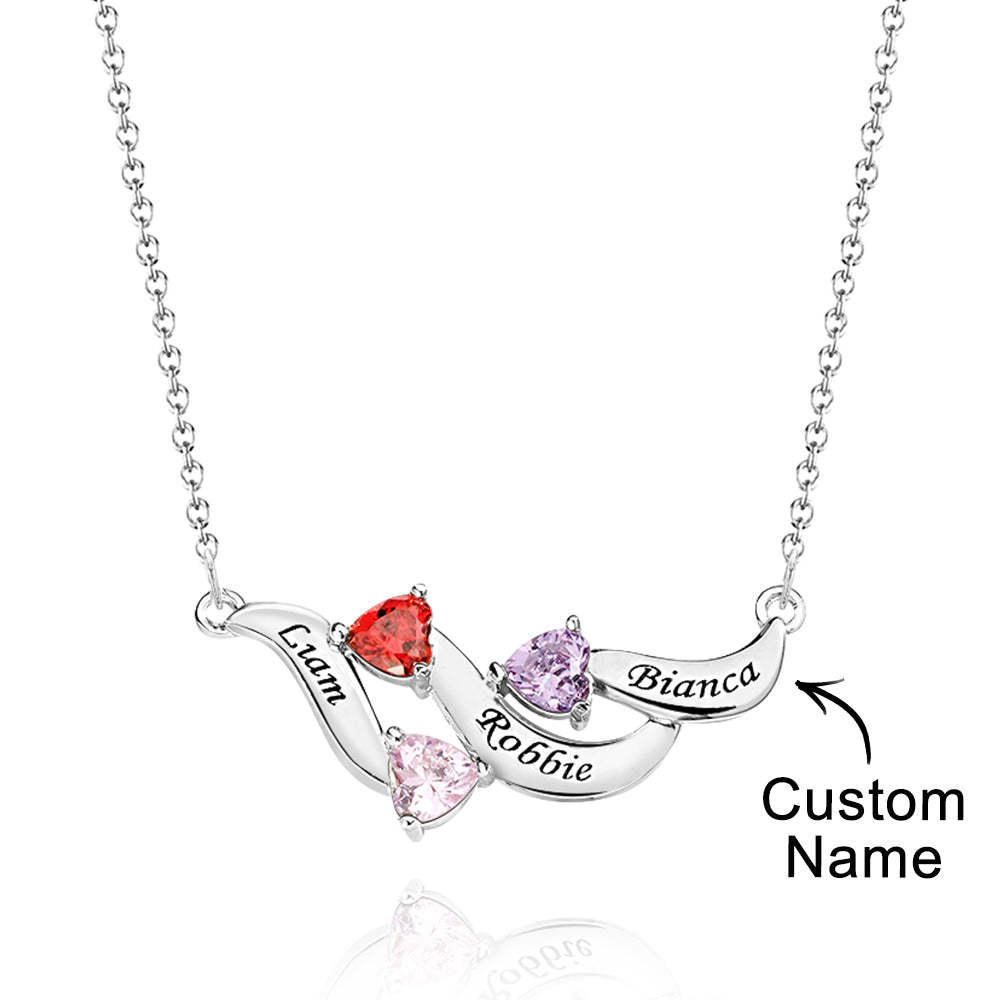 Collier Charmant À Graver Avec Des Cadeaux De Pierre De Naissance En Forme De Cœur Pour Elle - votrecollierprenomfr