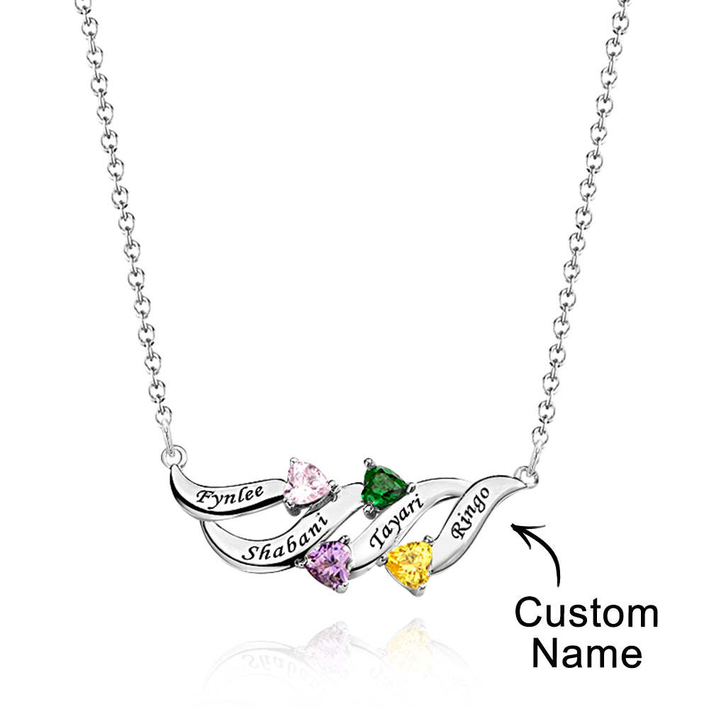Collier Charmant À Graver Avec Des Cadeaux De Pierre De Naissance En Forme De Cœur Pour Elle - votrecollierprenomfr