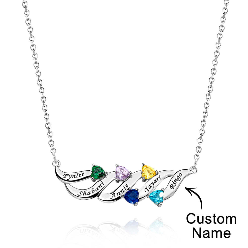 Collier Charmant À Graver Avec Des Cadeaux De Pierre De Naissance En Forme De Cœur Pour Elle - votrecollierprenomfr