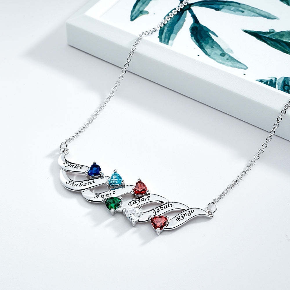 Collier Charmant À Graver Avec Des Cadeaux De Pierre De Naissance En Forme De Cœur Pour Elle - votrecollierprenomfr